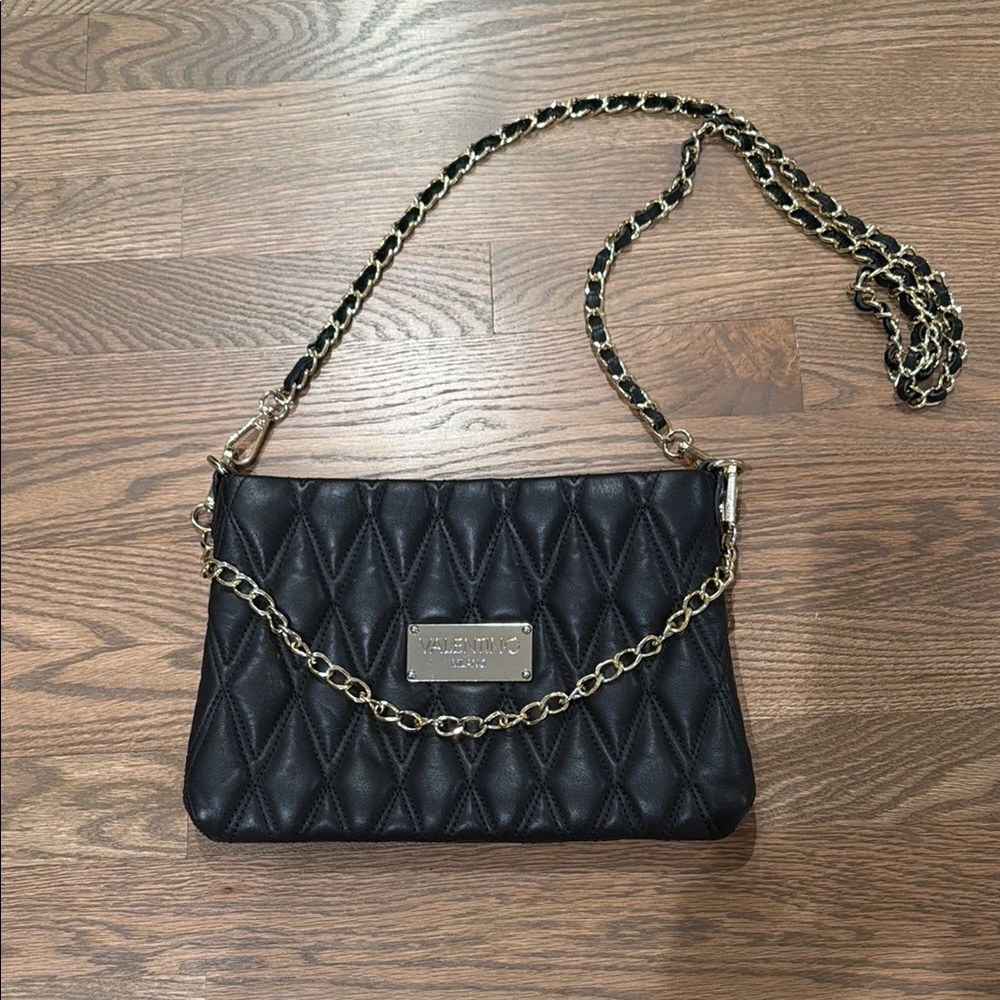 Valentino Black Quilted Chain Shoulder Bag